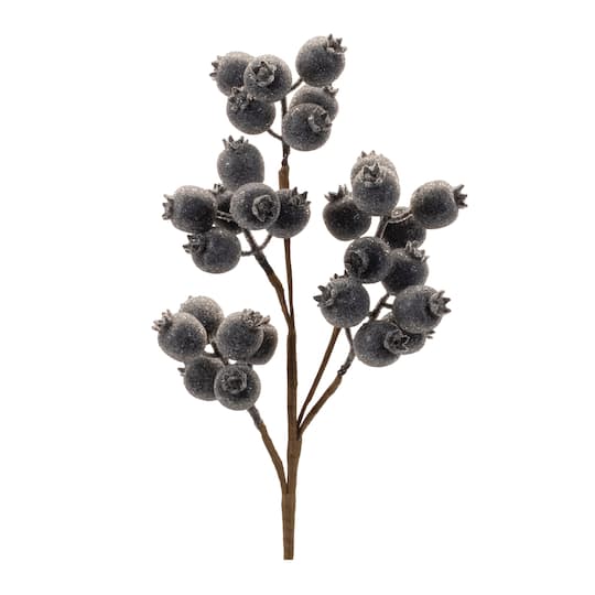 Melrose 20.5" Navy Blue Beaded Berry Sprays, 6ct.